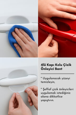 3lü Araç Seti (Numaratör, 6lı Kadınlara Özel Tasarım Araç Kokusu, 4lü Kapı Kolu Çizik Önleyici Bant) - 4