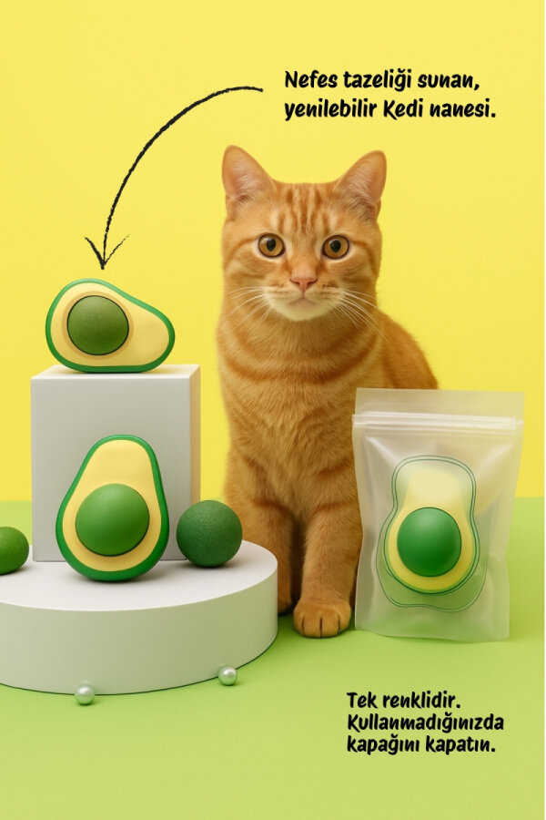 3lü Kedi Oyuncakları Seti (1 adet Kedi Nanesi Topu Catnip, 1 adet Kedi Oltası, 4'lü Kedi Zili Topu) - 4