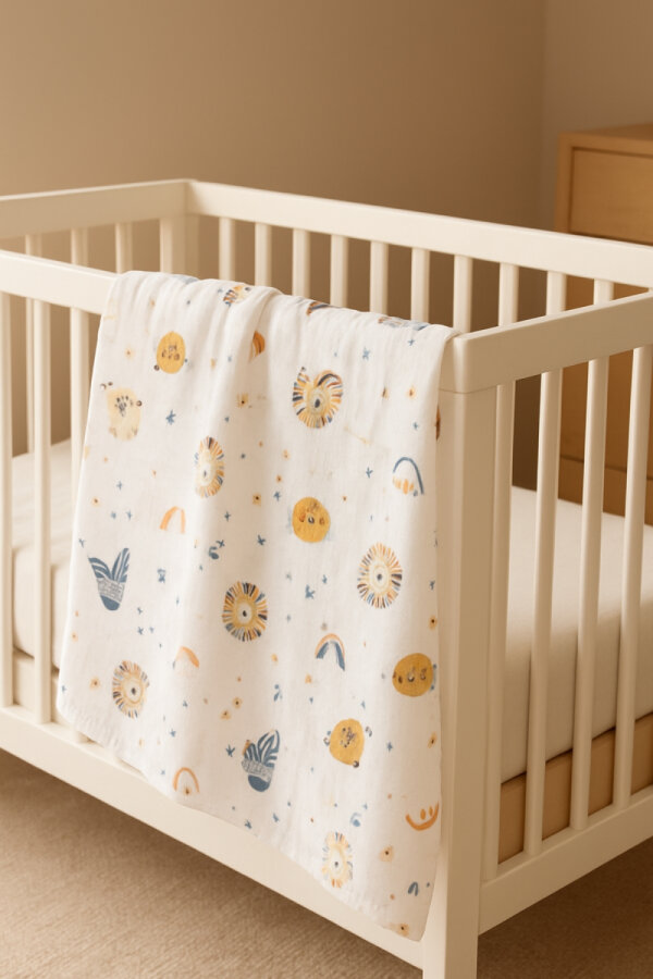 3lü Unisex Bebek Battaniye Seti, 80x80 cm, Organik Müslin Çok Amaçlı Bebek Örtüleri, Battaniyeleri - 2