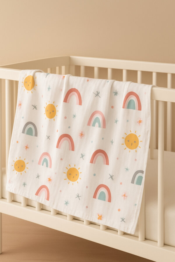 3lü Unisex Bebek Battaniye Seti, 80x80 cm, Organik Müslin Çok Amaçlı Bebek Örtüleri, Battaniyeleri - 3