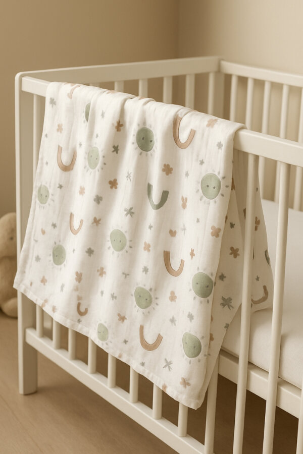 3lü Unisex Bebek Battaniye Seti, 80x80 cm, Organik Müslin Çok Amaçlı Bebek Örtüleri, Battaniyeleri - 4