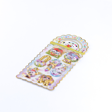 5 adet 3D kabartmalı su dolgulu sticker seti - Bimotif (1)