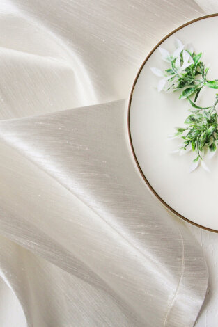 5 parça osmanlı ipeği sofra seti (1 adet Masa Örtüsü, 4 adet Peçete) / Krem - Bimotif (1)