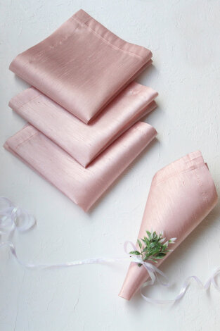 5 parça osmanlı ipeği sofra seti (1 adet Masa Örtüsü, 4 adet Peçete) / Somon - Bimotif (1)