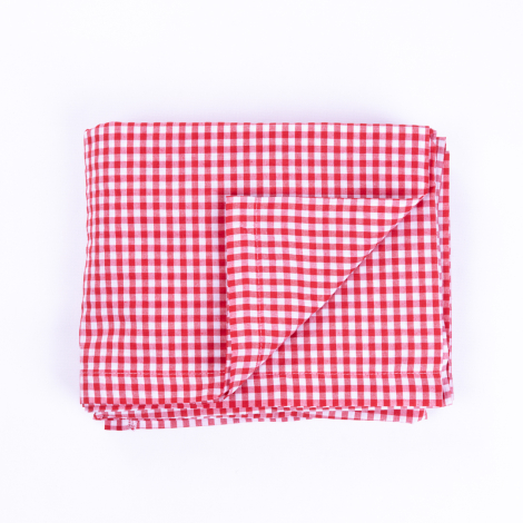 5 parça pötikare piknik seti, masa örtüsü ve 4 peçete / kırmızı (120x120 cm) - Bimotif (1)