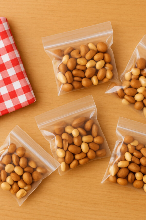 50 adet kilitli piknik atıştırmalık poşeti, 10x12 cm (Kuruyemiş ve şekerleme poşeti) - 2