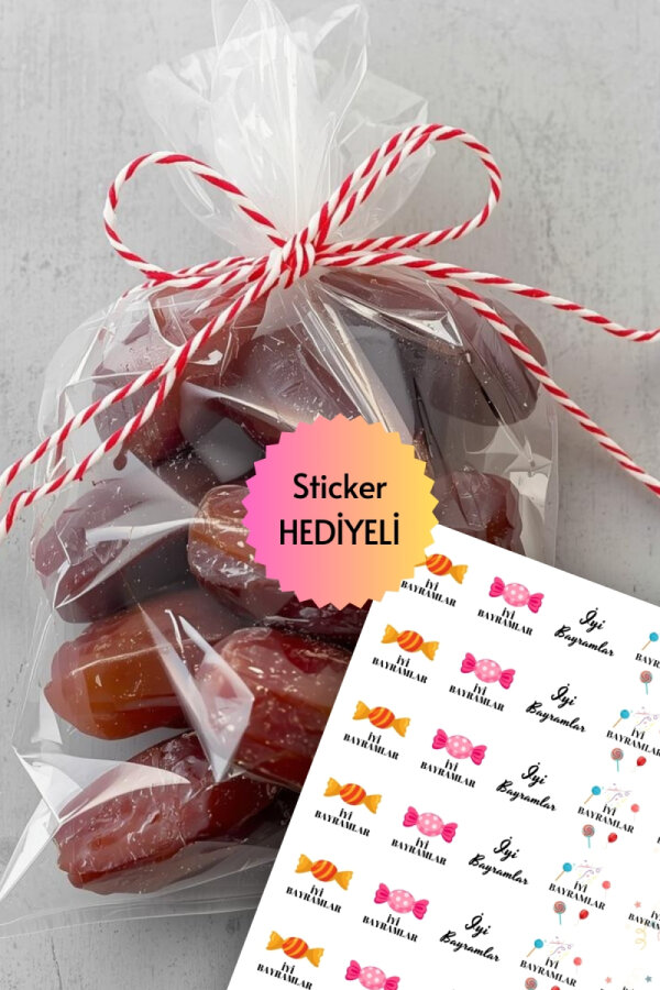 50'li Ramazan Özel Hurma ve Şeker Paketleme Poşeti (15x25cm) ve 25m Paket İpi (Sticker Hediyeli) - 2