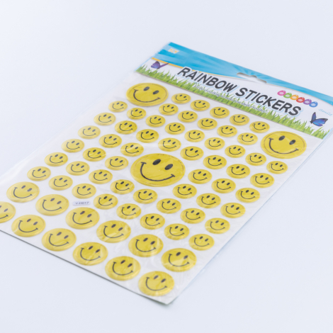 51 adet kabartmalı gülen yüz sticker - Bimotif