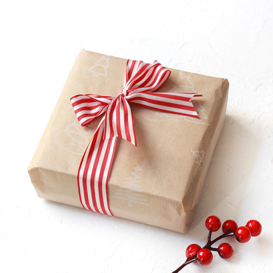 5li Büyük Boy Ambalaj, Paket Kağıdı, 70x100 cm Çam Desenli, Kraft-Beyaz - 4