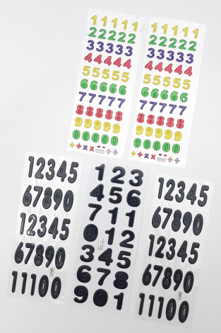 5li kabartmalı yapışkan sticker seti (13x7 cm), Rakamlar - Bimotif