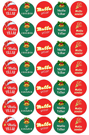 5'li Yılbaşı Kar Paket Kağıdı (70x100 cm) + 25m İp + 35 adet Stickerlı Ambalaj ve Paketleme Seti - 3