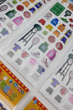 6 adet kabartmalı yapışkan sticker, spor eşyaları - 3
