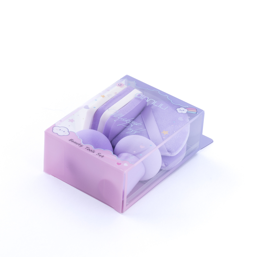 8li Makyaj Süngeri Seti (Fondöten, Kapatıcı, Pudra Uygulama) / Lila - 1