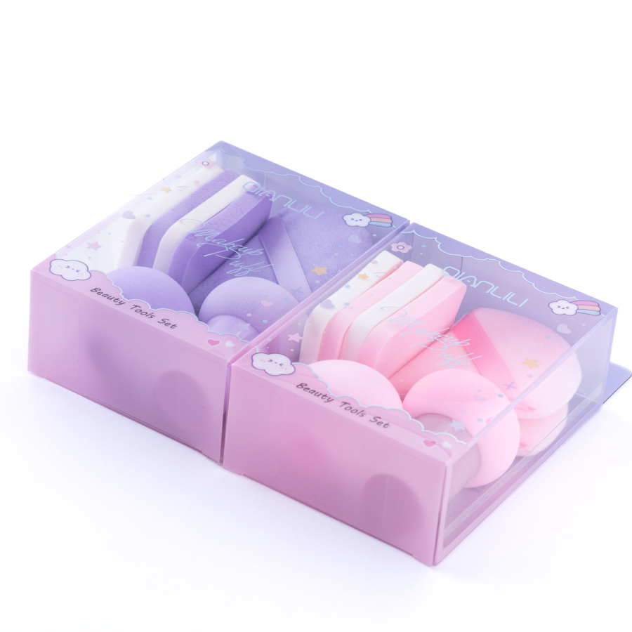 8li Makyaj Süngeri Seti (Fondöten, Kapatıcı, Pudra Uygulama) / Pembe - 2