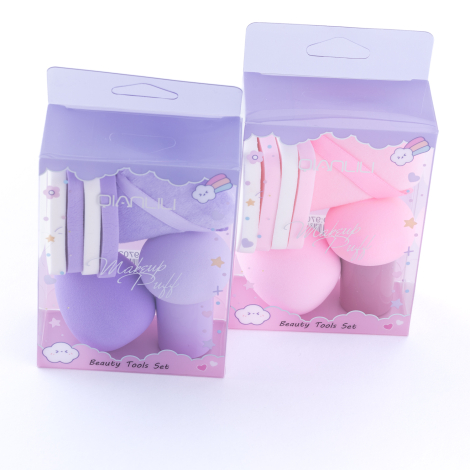 8li Makyaj Süngeri Seti (Fondöten, Kapatıcı, Pudra Uygulama) / Pembe - 3