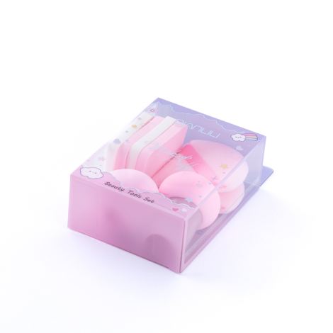 8li Makyaj Süngeri Seti (Fondöten, Kapatıcı, Pudra Uygulama) / Pembe - Bimotif