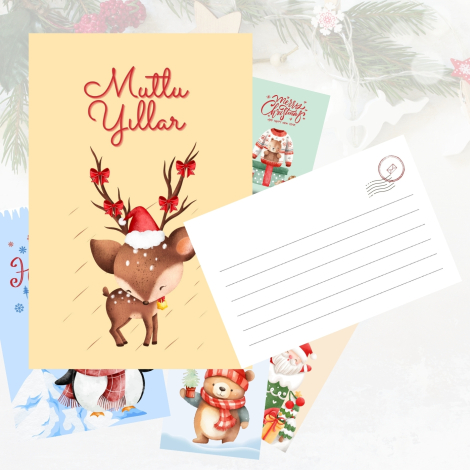 9 adet yılbaşı kartpostal seti - Bimotif (1)