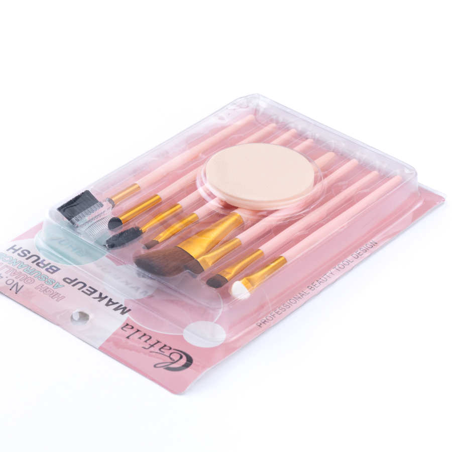 9 Parça Makyaj Fırçası ve Sünger Seti - 1