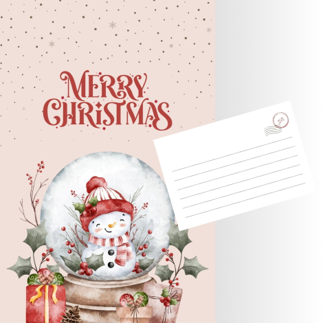 9lu Simli Yılbaşı Kartpostal Seti (Yeni Yıl Figürleri) - 4