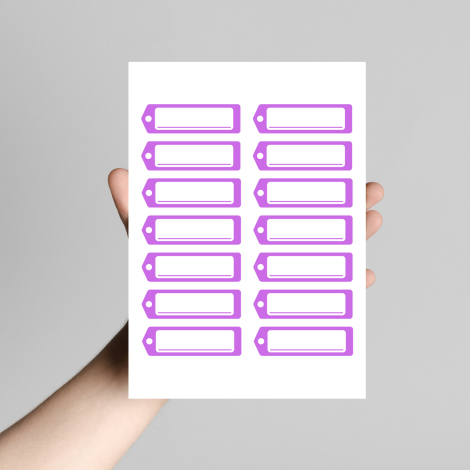 Açık mor isimlikli okul etiketi / stickerı, 6.25x2 cm (10 sayfa) - Bimotif