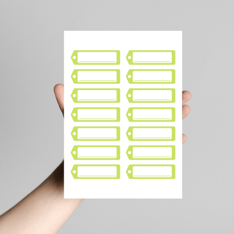 Açık yeşil isimlikli okul etiketi / stickerı, 6.25x2 cm (10 sayfa) - Bimotif