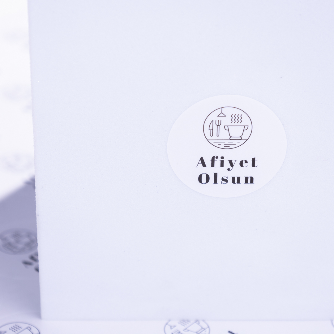 Afiyet Olsun, Yazılı Sticker Seti, Kalpli, 35 Adet