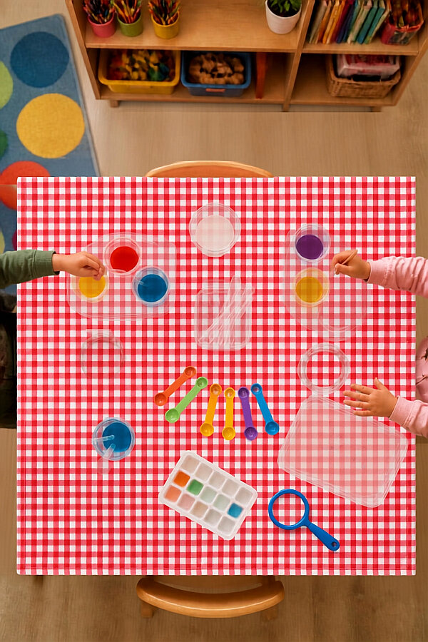 Anaokulu ve Atölyeler için Etkinlik Masa Örtüsü, 145x145 cm - (Boyama, El işi ve Deney için İdeal) - 3