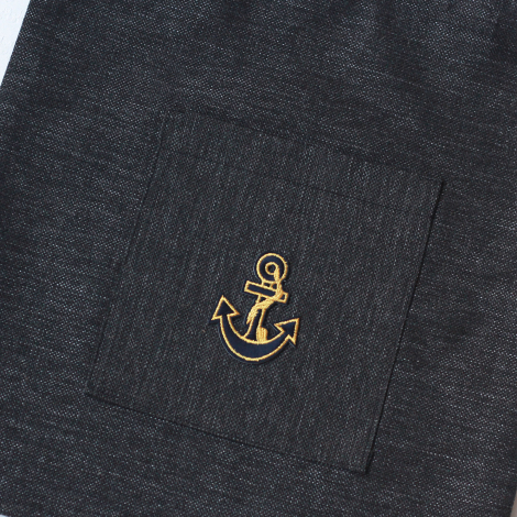 Anchor, siyah poly-keten kumaş çanta, 35x40 cm - 3