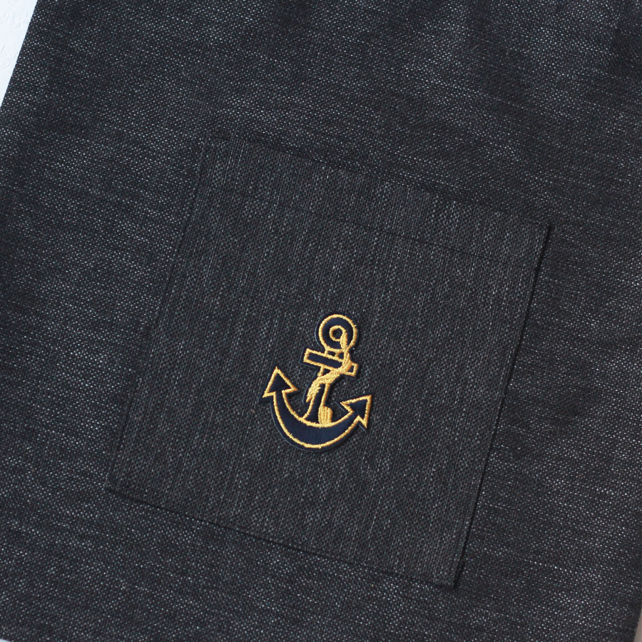 Anchor, siyah poly-keten kumaş çanta, 35x40 cm - 3