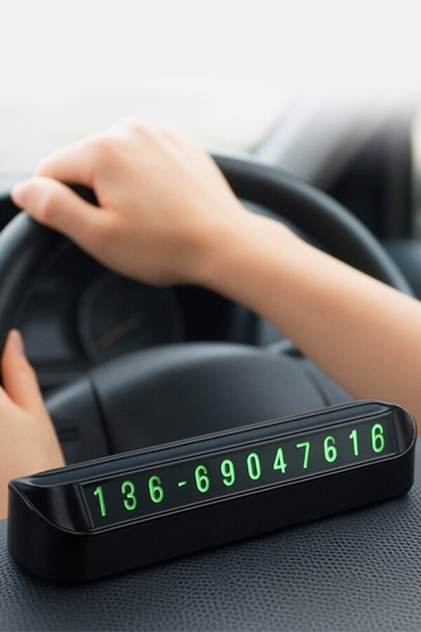 Araba Park Numaratörü, Fosforlu Telefon Numarası Numaratör, Torpido Üstü Açılır Kapanır Numaratör - 2