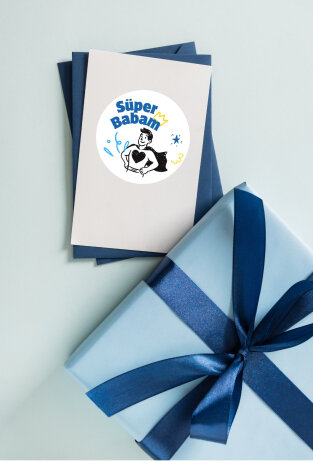 Babalar Günü sticker seti, 4x4 cm, 300 adet (20 Sayfa) - 3