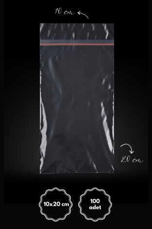 Bantlı şeffaf OPP poşet / 10x20 cm (100 adet) - Bimotif (1)