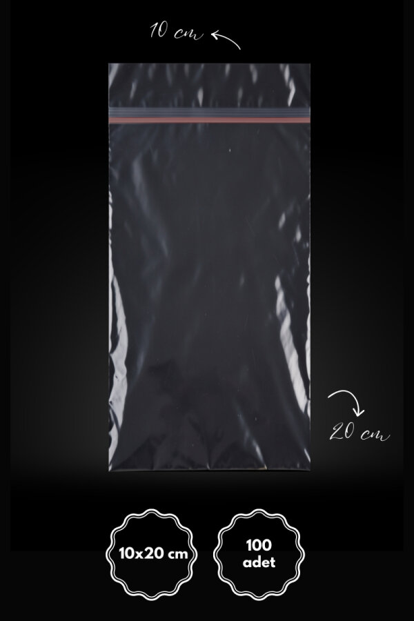 Bantlı şeffaf OPP poşet / 10x20 cm (100 adet) - 2