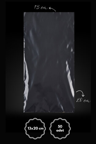 Bantsız şeffaf OPP poşet / 13x20 cm (50 adet) - Bimotif (1)