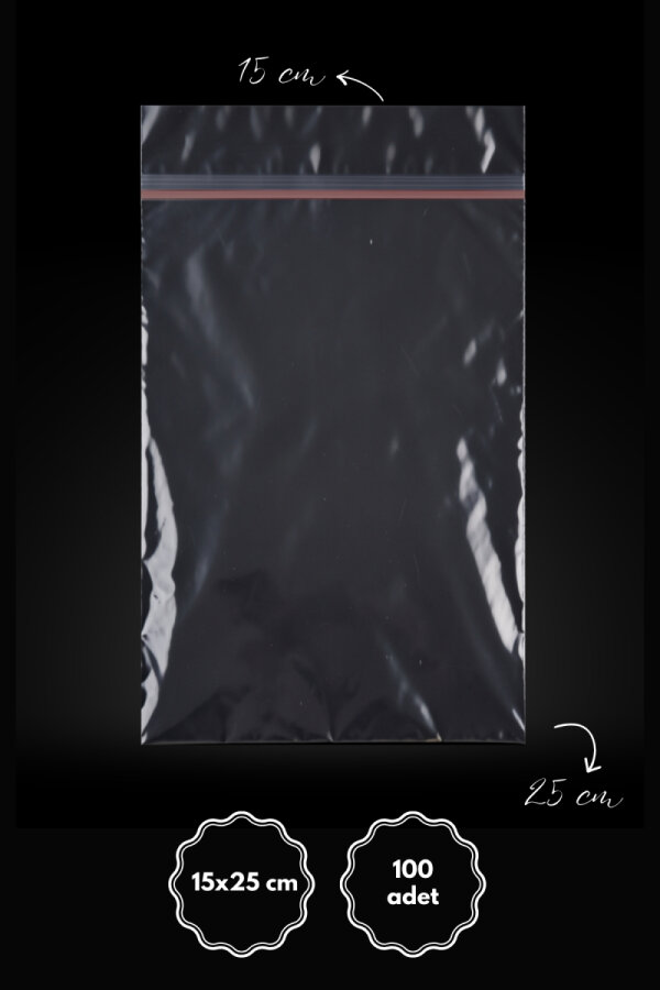 Bantlı şeffaf OPP poşet / 15x25 cm (100 adet) - 2