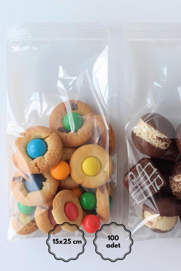 Bantlı şeffaf OPP poşet / 15x25 cm (100 adet) - 1