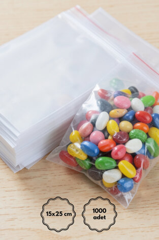 Bantlı şeffaf OPP poşet / 15x25 cm (1000 adet) - Bimotif