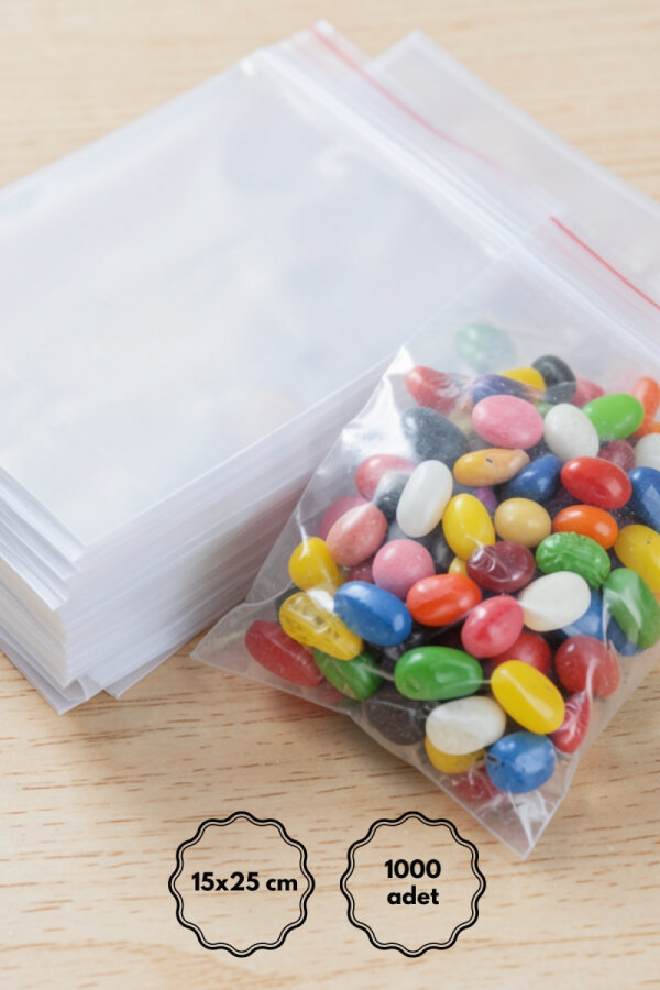 Bantlı şeffaf OPP poşet / 15x25 cm (1000 adet) - 1