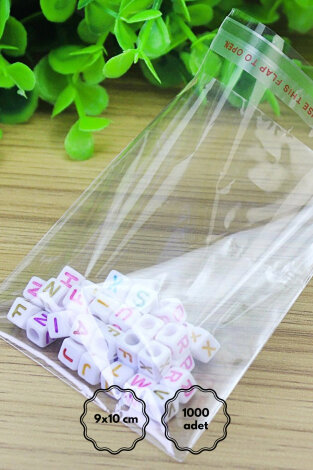 Bantlı şeffaf OPP poşet / 9x10 cm (1000 adet) - Bimotif