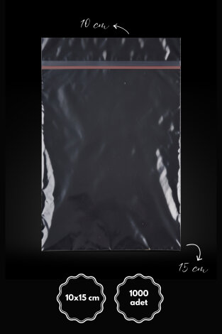 Bantlı şeffaf OPP poşet, 10x15 cm, 1000 adet - Bimotif (1)