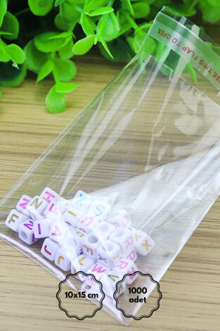 Bantlı şeffaf OPP poşet, 10x15 cm, 1000 adet - 3