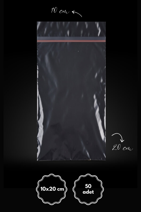 Bantlı şeffaf OPP poşet / 10x20 cm (50 adet) - 2