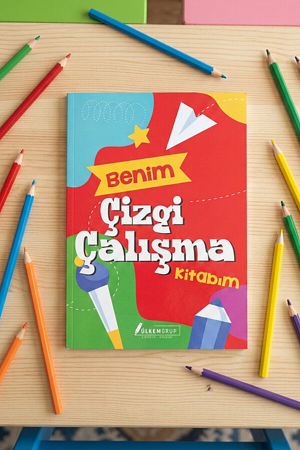 Benim Çizgi Çalışma Kitabım, Çocuklar için Resim Çizme Kitabı, Tatil ve Yaz Etkinlik Kitabı - 1