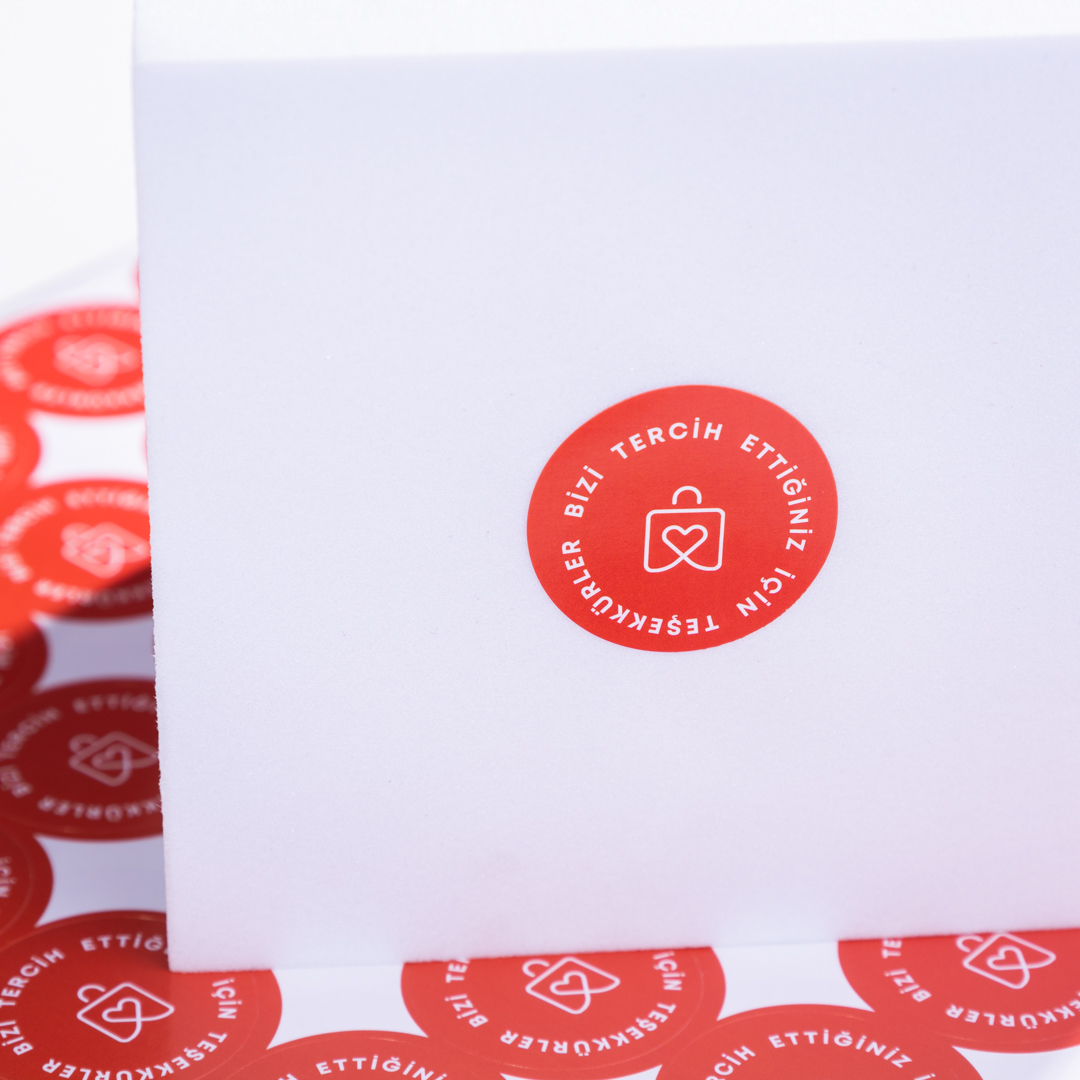 Bizi Tercih Ettiğiniz İçin Teşekkürler, Yazılı Sticker Seti, 525 Adet
