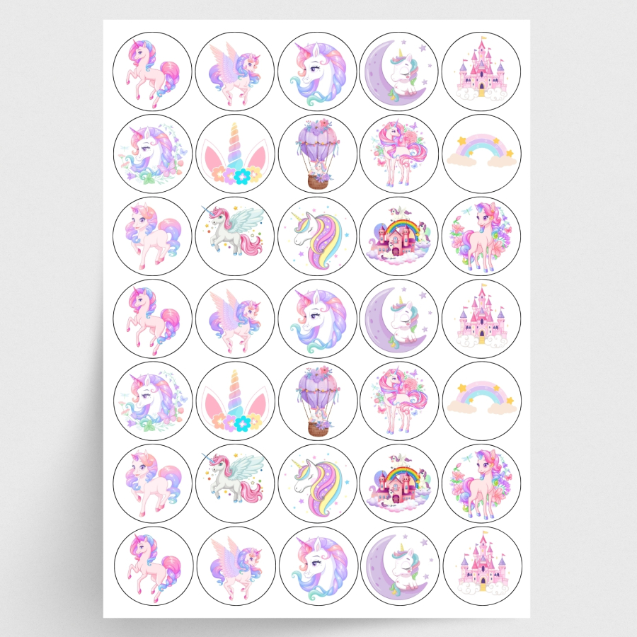 Boynuzlu at figürlü karışık sticker seti, 35 adet - 1