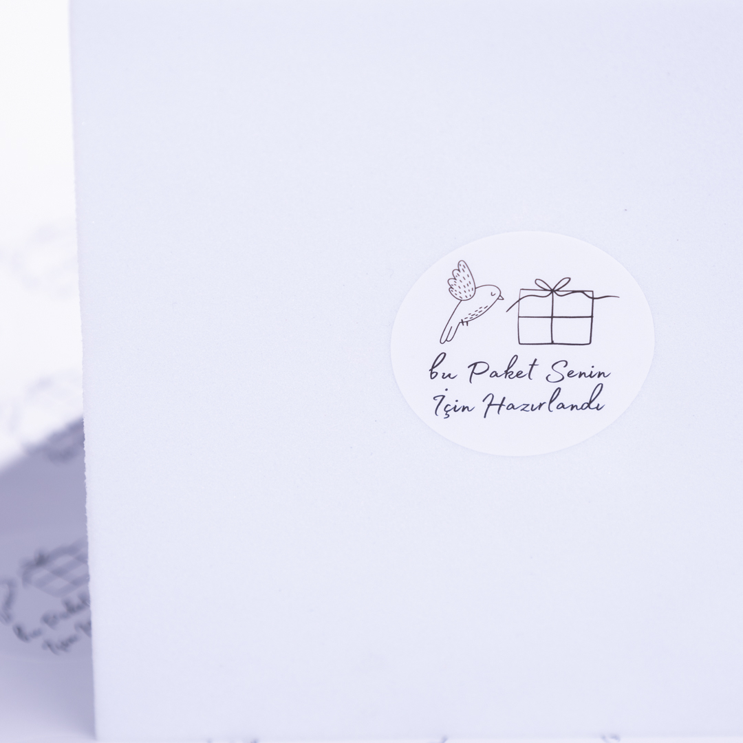 Bu Paket Senin İçin Hazırlandı, Yazılı Sticker Seti, 525 Adet