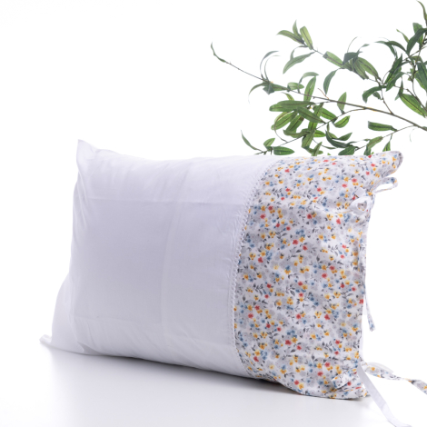 Çiçek desenli yastık kılıfı, 50x70 cm, Gri - Bimotif