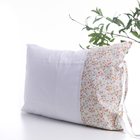 Çiçek desenli yastık kılıfı, 50x70 cm, Su Yeşili - Bimotif