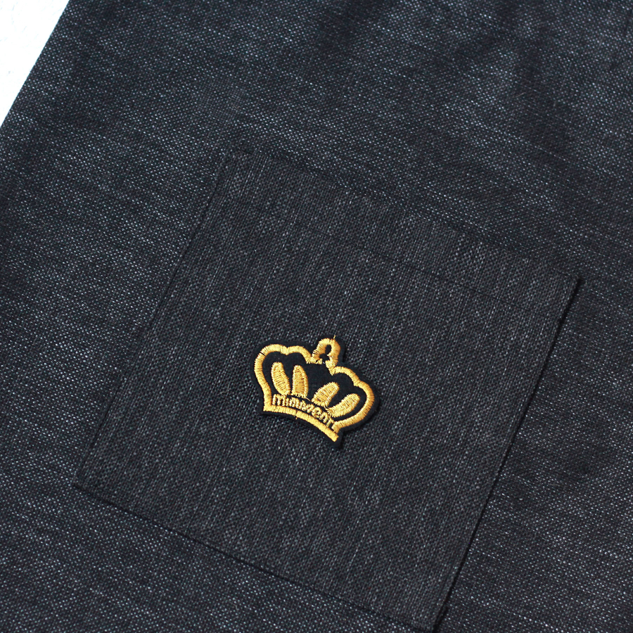 Crown, siyah poly-keten kumaş çanta, 35x40 cm - 3