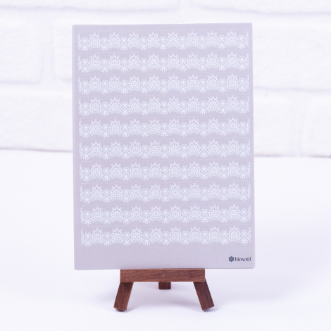 Dantel motifli gri sticker seti, A5 / 50 sayfa - Bimotif